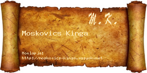 Moskovics Kinga névjegykártya